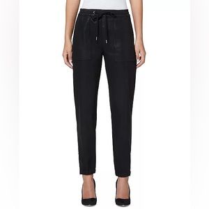 Hudson Black Coated Zipper-Cuff Utility Jogger Pants